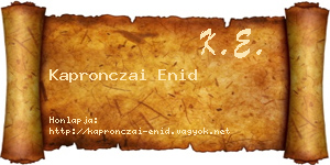 Kapronczai Enid névjegykártya